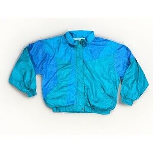 Vintage 90s Marina Bay Retro Colorblock Zip Up Windbreaker Women’s Size Medium